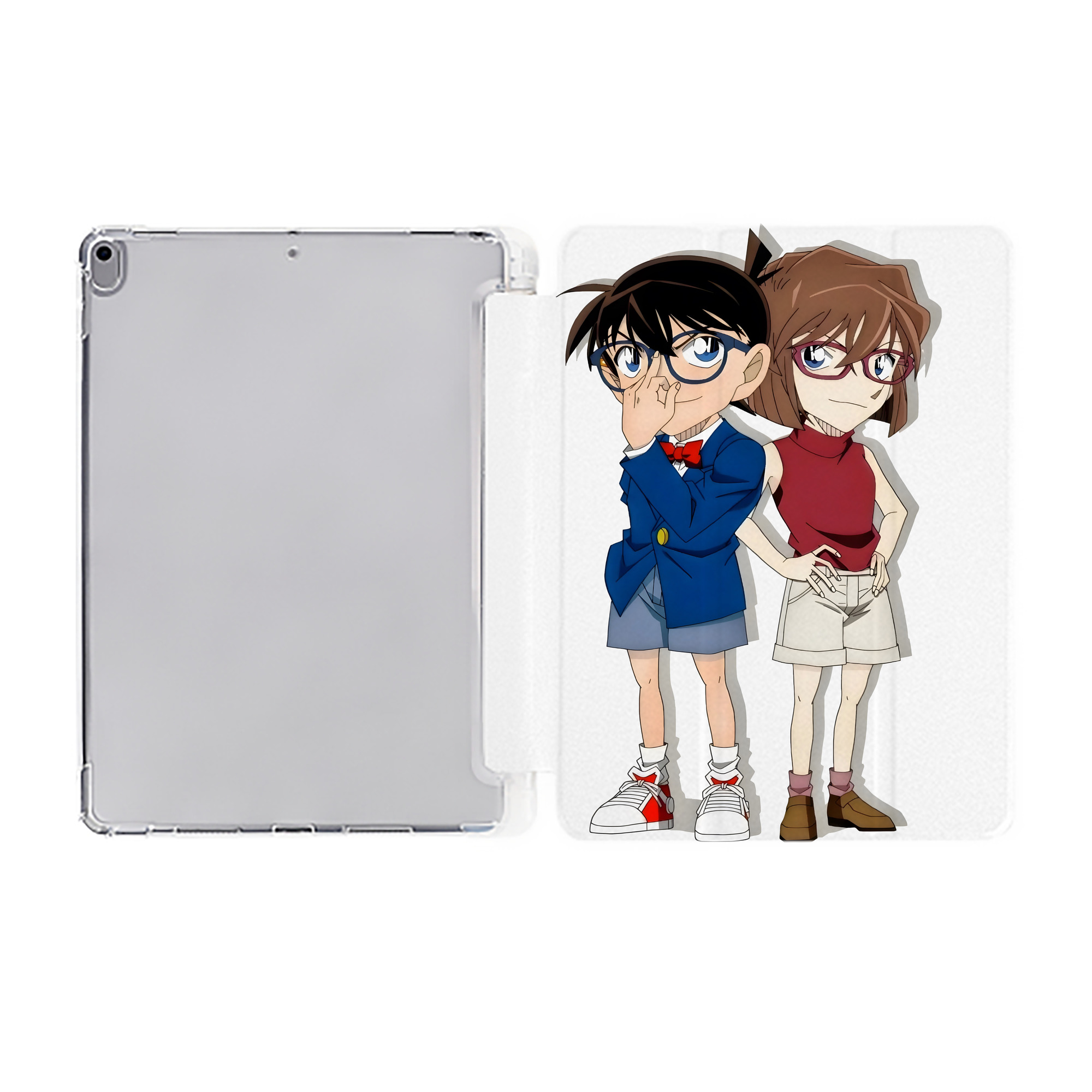 （画像用） 名探偵コナン 灰原 哀 はいばら あい Detective Conan Anita Hailey、Vi Graythorn Haibara Ai IPad ケース ペン収納付き 三つ折りスタンド PUレザー×シリコン 対応機種9.5/10.5/10.9インチ